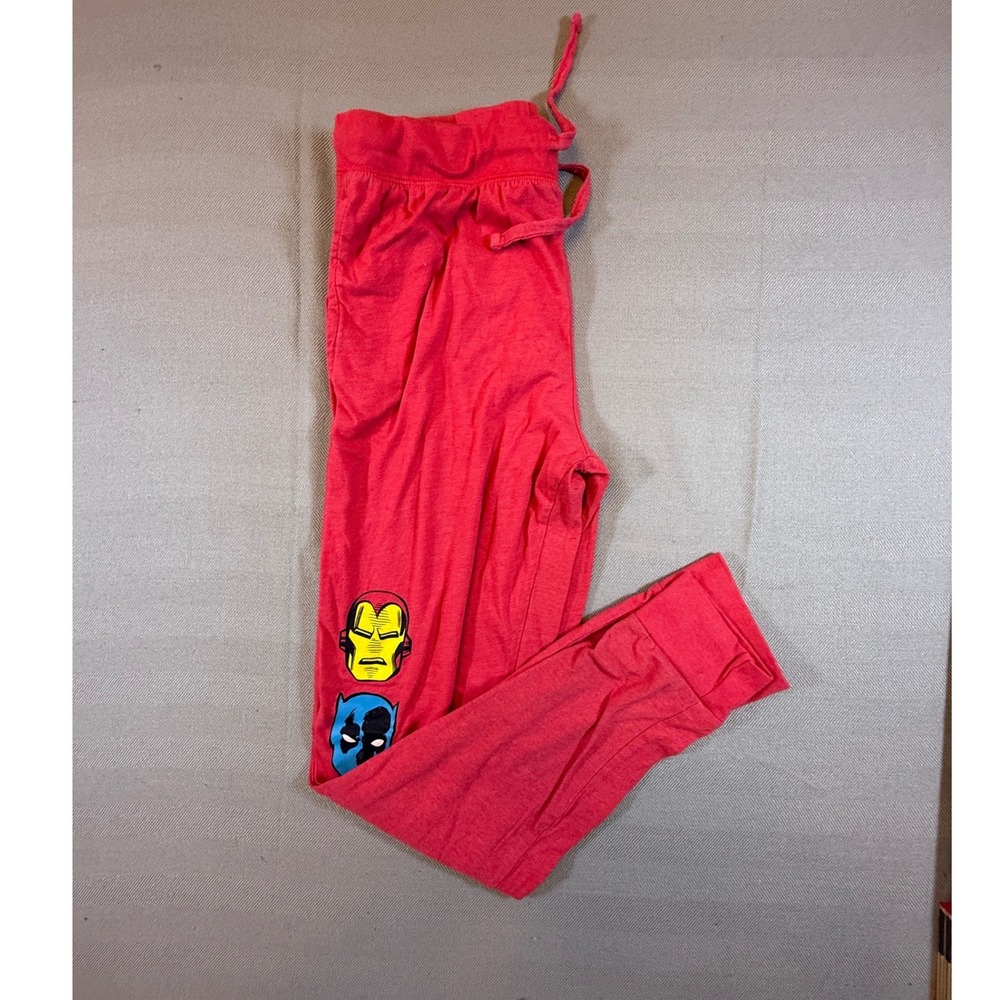Marvel Comics Avengers Lounge Pajama Pants Red Graphic Small Iron Man Spidey